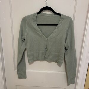 SHEIN Sage Green V-Neck Cardigan